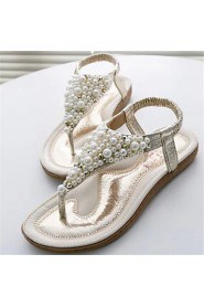 Women's Shoes Flat Heel Toe Ring Sandals Dress Silver/Gold