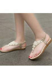 Women's Shoes Flat Heel Toe Ring Sandals Dress Silver/Gold