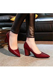 Women's Shoes Leatherette Chunky Heel Heels Heels Outdoor / Casual Black / Blue / Silver / Gray / Gold / Burgundy