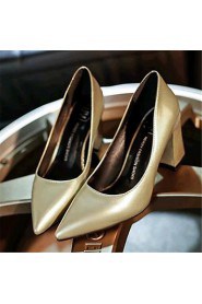 Women's Shoes Leatherette Chunky Heel Heels Heels Outdoor / Casual Black / Blue / Silver / Gray / Gold / Burgundy