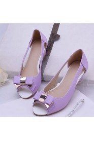 Women's Shoes Wedge Heel Wedges/Open Toe Sandals Office & Career/Dress Pink/Purple/Beige