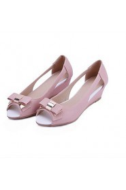 Women's Shoes Wedge Heel Wedges/Open Toe Sandals Office & Career/Dress Pink/Purple/Beige