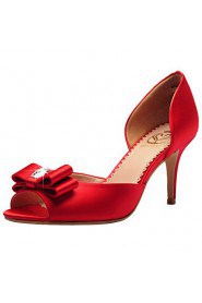 Women's Wedding Shoes Peep Toe / D'Orsay & Two-Piece / Open Toe Sandals Party & Evening / Dress Red / Champagne