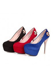 Women's Shoes Stiletto Heel/Platform/Round Toe Heels Party & Evening/Dress Black/Blue/Red