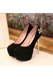 Women's Shoes Stiletto Heel/Platform/Round Toe Heels Party & Evening/Dress Black/Blue/Red