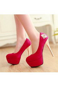 Women's Shoes Stiletto Heel/Platform/Round Toe Heels Party & Evening/Dress Black/Blue/Red