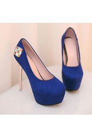 Women's Shoes Stiletto Heel/Platform/Round Toe Heels Party & Evening/Dress Black/Blue/Red