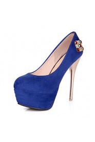 Women's Shoes Stiletto Heel/Platform/Round Toe Heels Party & Evening/Dress Black/Blue/Red