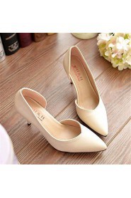 Women's Shoes Leatherette Stiletto Heel Heels Heels Party & Evening Black / Beige