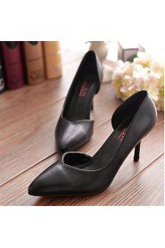 Women's Shoes Leatherette Stiletto Heel Heels Heels Party & Evening Black / Beige