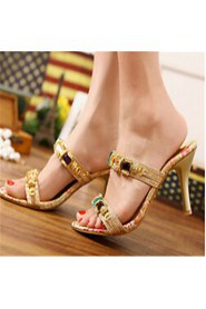 Women's Shoes Synthetic Stiletto Heel Heels Sandals Outdoor/Dress Gold