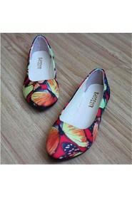 Women's Shoes Fabric Flat Heel Comfort Flats Outdoor / Casual Black / Blue / Red / White