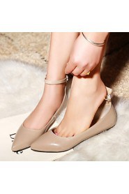 Women's Shoes Patent Leather Flat Heel Mary / Pointed Toe Flats Office & Career / Dress / Casual Black / Blue /