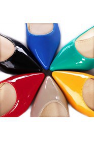 Women's Shoes Patent Leather Flat Heel Mary / Pointed Toe Flats Office & Career / Dress / Casual Black / Blue /