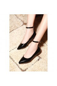 Women's Shoes Patent Leather Flat Heel Mary / Pointed Toe Flats Office & Career / Dress / Casual Black / Blue /