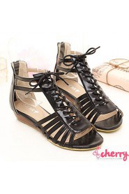 Women's Shoes Heel Peep Toe Sandals Outdoor / Dress / Casual Black / Brown / Beige/953