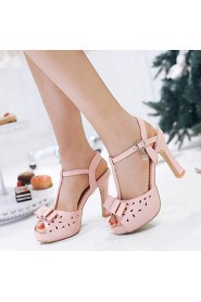 Women's Shoes Leatherette Stiletto Heel Peep Toe Sandals Wedding / Office & Career / Party & Evening