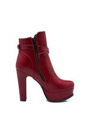 Women's Shoes Chunky Heel Fashion Boots Boots Party & Evening/Dress Black/Red/White