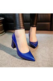 Women's Shoes Leatherette Chunky Heel Heels Heels Outdoor / Casual Black / Blue / Silver / Gray / Gold / Burgundy