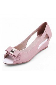 Women's Shoes Wedge Heel Wedges/Open Toe Sandals Office & Career/Dress Pink/Purple/Beige