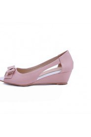 Women's Shoes Wedge Heel Wedges/Open Toe Sandals Office & Career/Dress Pink/Purple/Beige