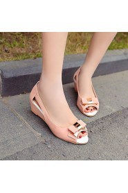 Women's Shoes Wedge Heel Wedges/Open Toe Sandals Office & Career/Dress Pink/Purple/Beige