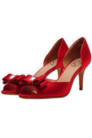 Women's Wedding Shoes Peep Toe / D'Orsay & Two-Piece / Open Toe Sandals Party & Evening / Dress Red / Champagne