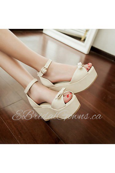 Women's Shoes Wedges / Heels / Peep Toe / Platform Sandals / Heels Outdoor / Dress / Casual Green / Pink / Beige