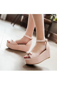 Women's Shoes Wedges / Heels / Peep Toe / Platform Sandals / Heels Outdoor / Dress / Casual Green / Pink / Beige