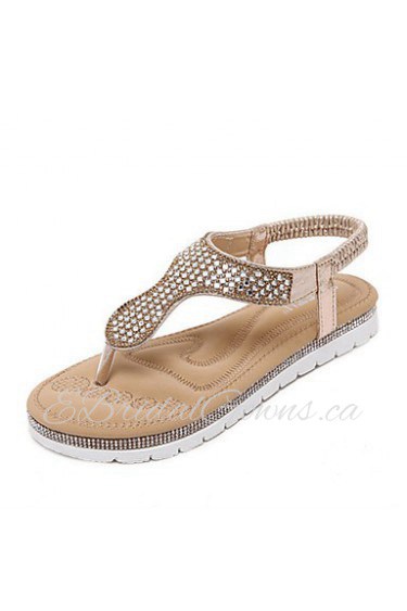 Women's Shoes Synthetic Flat Heel Slingback Sandals Dress Silver / Gold