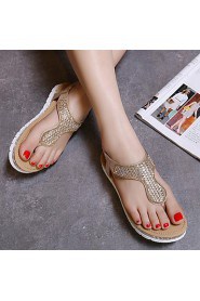 Women's Shoes Synthetic Flat Heel Slingback Sandals Dress Silver / Gold