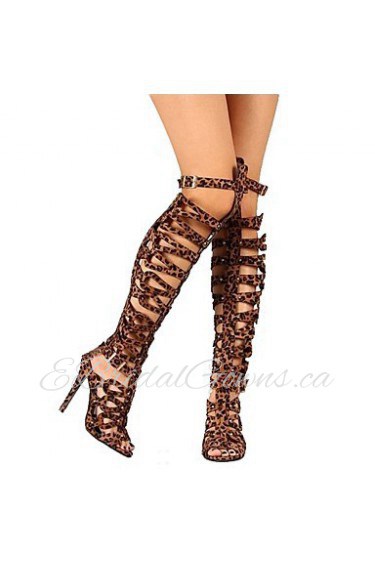 Women's Shoes Leatherette Stiletto Heel Heels / Open Toe Sandals Party & Evening / DressBlack /