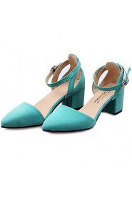 Women's Shoes Synthetic Chunky Heel Heels Heels Party & Evening / Dress Black / Blue / Green / Red