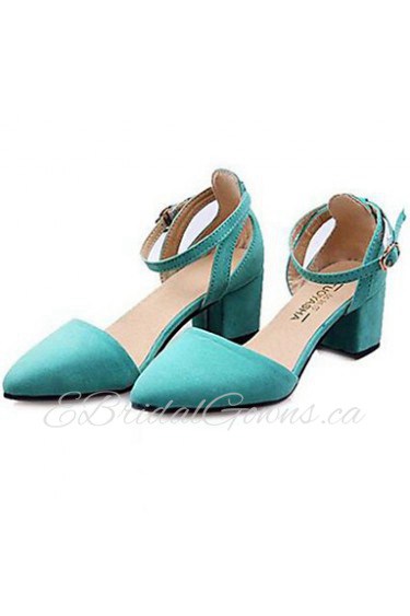 Women's Shoes Synthetic Chunky Heel Heels Heels Party & Evening / Dress Black / Blue / Green / Red