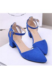 Women's Shoes Synthetic Chunky Heel Heels Heels Party & Evening / Dress Black / Blue / Green / Red