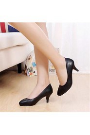 Women's Shoes Leatherette Kitten Heel Heels Heels Office & Career Black / White
