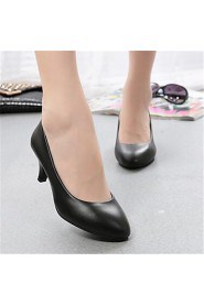 Women's Shoes Leatherette Kitten Heel Heels Heels Office & Career Black / White