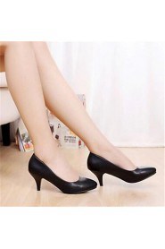 Women's Shoes Leatherette Kitten Heel Heels Heels Office & Career Black / White