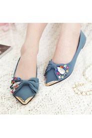 Women's Shoes Fleece Flat Heel Comfort Flats Outdoor / Casual Blue / Yellow / Red