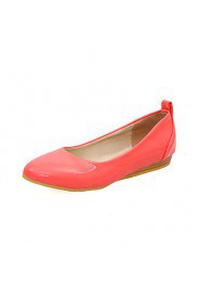 Women's Shoes Patent Leather Flat Heel Comfort Flats Party & Evening / Dress / Casual Black / Blue / Pink / Red / White