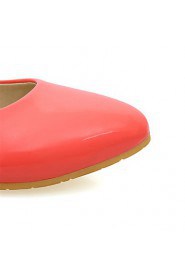 Women's Shoes Patent Leather Flat Heel Comfort Flats Party & Evening / Dress / Casual Black / Blue / Pink / Red / White