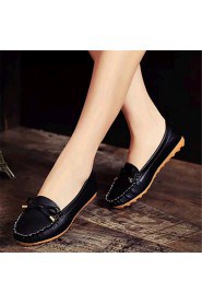 Women's Shoes Leatherette Flat Heel Comfort Flats Outdoor / Casual Black / Pink / White