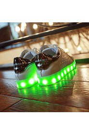 Women's Shoes Leatherette Flat Heel Round Toe Fashion Sneakers Outdoor / Casual / Athletic Green / Silver