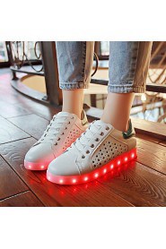 Women's Shoes Leatherette Flat Heel Round Toe Fashion Sneakers Outdoor / Casual / Athletic Green / Silver