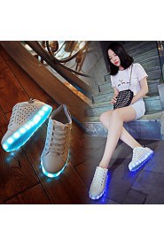 Women's Shoes Leatherette Flat Heel Round Toe Fashion Sneakers Outdoor / Casual / Athletic Green / Silver