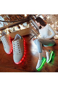 Women's Shoes Leatherette Flat Heel Round Toe Fashion Sneakers Outdoor / Casual / Athletic Green / Silver