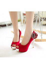 Women's Shoes Fleece Stiletto Heel Peep Toe Pumps Dress Shoes More Colors Available