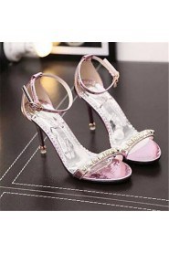 Women's Shoes Synthetic Chunky Heel Heels Heels Office & Career / Dress Pink / Silver / Gold