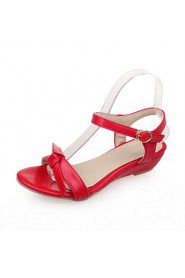 Women's Shoes Wedge Heel Wedges / Comfort / Open Toe Sandals Outdoor / Dress / Casual Black / Red / Almond / Beige