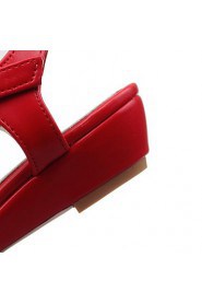 Women's Shoes Wedge Heel Wedges / Comfort / Open Toe Sandals Outdoor / Dress / Casual Black / Red / Almond / Beige